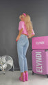 "BELFORT" MOM FIT jeans HM306-1 - BLUE